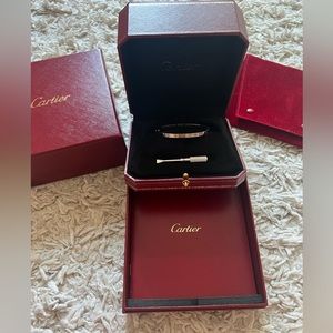 Authentic Cartier small love bracelet in white gold size 16